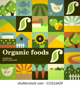 Organic food concept vector background