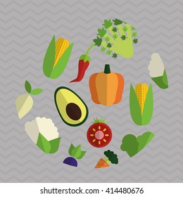 Organic food design. healthy food. menu concept, vector illustration