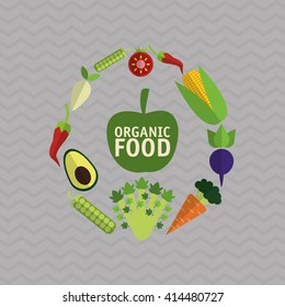 Organic food design. healthy food. menu concept, vector illustration