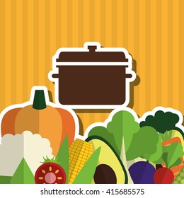 Organic food design. healthy food. menu concept, vector illustration