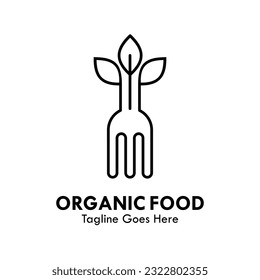 Ilustración del logotipo de diseño de alimentos orgánicos