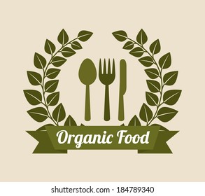 Organic food design over beige background, vector illustration