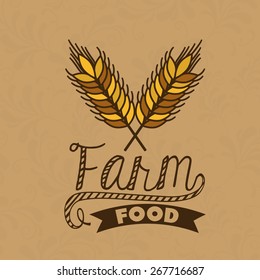 Organic Food design over brown background, vector illustration