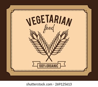 Organic food design over brown background, vector illustration