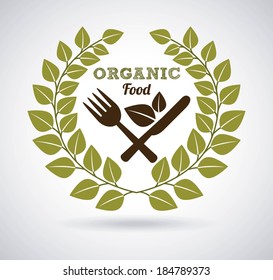 Organic food design over gray background, vector illustration