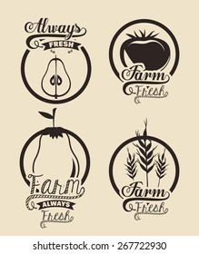 Organic Food design over vintage background, vector illustration