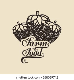 Organic Food design over vintage background, vector illustration