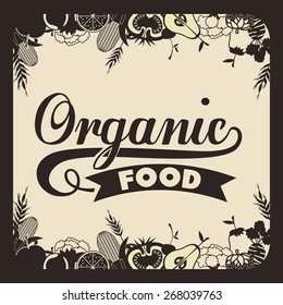Organic Food design over vintage background, vector illustration