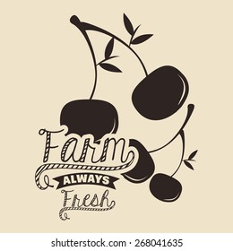 Organic Food design over vintage background, vector illustration