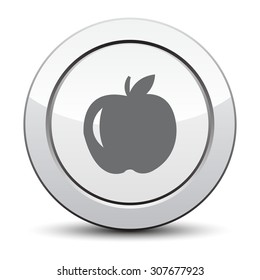 organic food design. silver button.