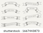 Organic food , Eco products banner collection.