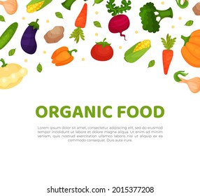 Organic Food and Eco Products Vector Frame Template