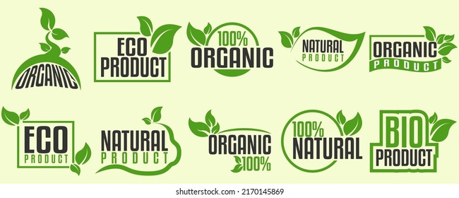 Organic food, eco, vegan and natural product icons and elements for food market, ecommerce, organic products packaging, healthy life promotion, restaurant. Hand drawn vector design elements