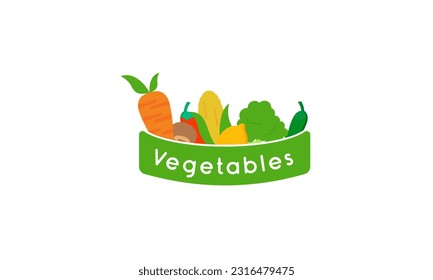 Organic food emblem and badge, healthy vegan vegetarian food vector design