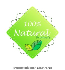 Organic food, farm fresh and natural product sticker and badge for food market, ecommerce, organic products promotion, healthy life and premium quality food and drink