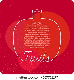 Organic food. Fresh fruits, background for menu or poster. 