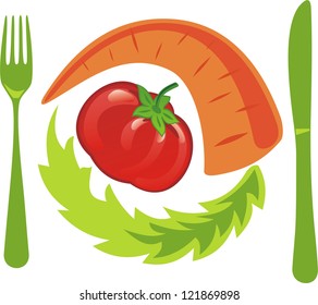 Organic food green vector illustration
