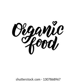 Organic Food Hand Lettering Text Logo Stock Vector (Royalty Free ...