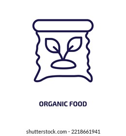 Organic Food Icon From Food Collection. Thin Linear Organic Food, Organic, Natural Outline Icon Isolated On White Background. Line Vector Organic Food Sign, Symbol For Web And Mobile