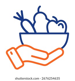 Icono de comida orgánica Ilustración vectorial de color