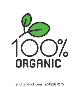 Organic food, icon in line design green. Organic, eco, natural, farm, bio, vegan, fresh on white background vector. Organic food, editable stroke icon