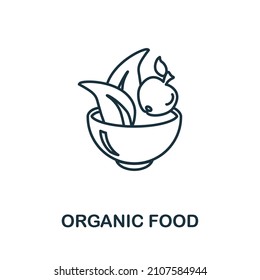 Organic Food icon. Line element from farming collection. Linear Organic Food icon sign for web design, infographics and more.