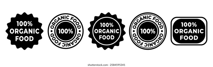 Organic food icon set badge sign. Bio, Ecology, and badges, label, tag set.