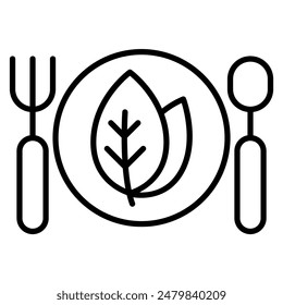 Organic food icon in thin line style Vector illustration graphic design