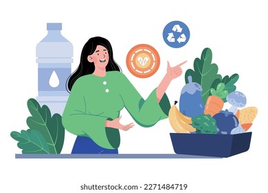 Organic Food Illustration concept on white background