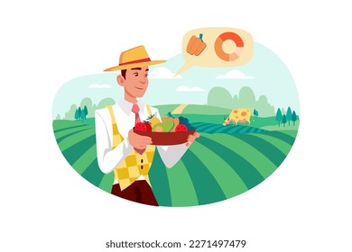 Organic Food Illustration concept on white background