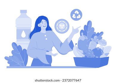 Organic Food Illustration concept on white background