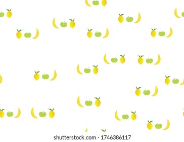 Organic Food Illustration. Organic Nature Art. Background Organic Food Illustration. Vegan Clipart Happy Ornament. Raw Flat Ingredient Illustration. Fruits