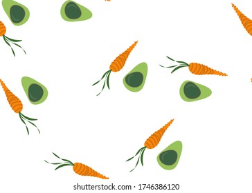 Organic Food Illustration. Food Whole Wallpaper. Background Organic Food Illustration. Organic Modern Cute Pattern. Assorted Product Restaurant Banner. Lettuce