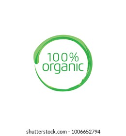 Organic Food Label Design Vector Template