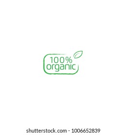 Organic Food Label Design Vector Template
