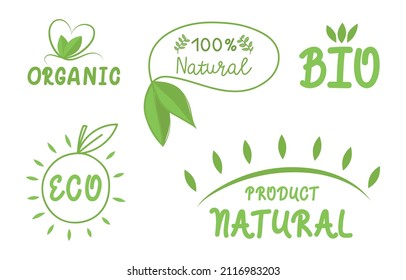 Organic food label logo design.