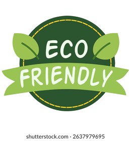 Organic food label with texts like Eco Friendly. Perfect for eco product branding, packaging, and farmers market promotion.