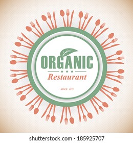 Organic food label. Vector illustration