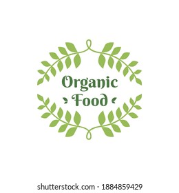 Organic food labels eco and bio natural products vector logo