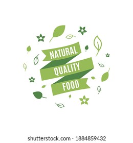 Organic food labels eco and bio natural products vector logo