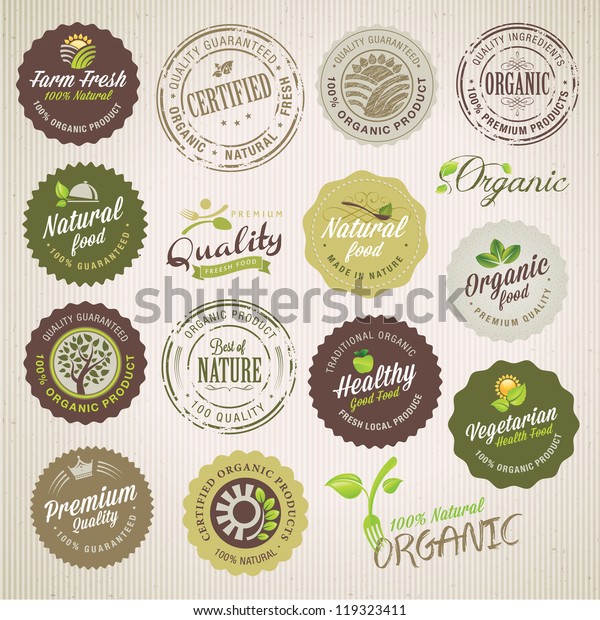 Organic food labels and\
elements