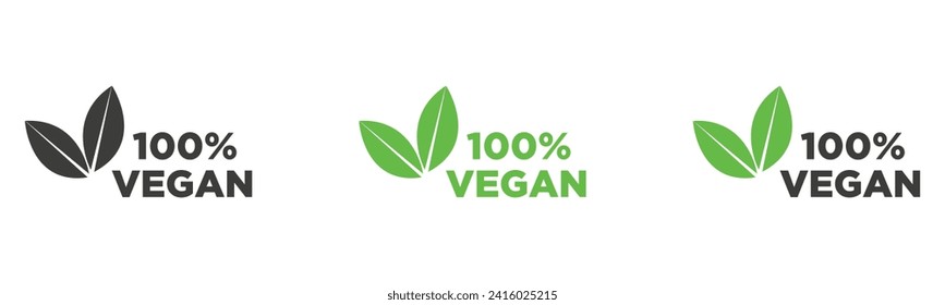 Organic food labels. Fresh eco vegetarian products, vegan label and healthy foods badges. Veganism logo, vegans diet sticker or ecological food product stamp. Vector isolated symbols set