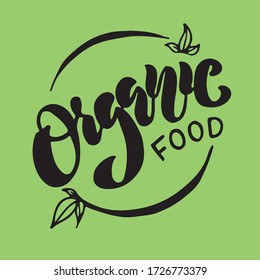 Organic food lettering on a circle label