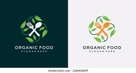 Organic Food Logo Design Template Natural Stock Vector (Royalty Free ...