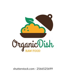 Organic Food Logo design Template Vector Illustration Stock Vector.