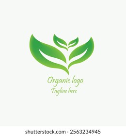 organic food logo design vector illustration