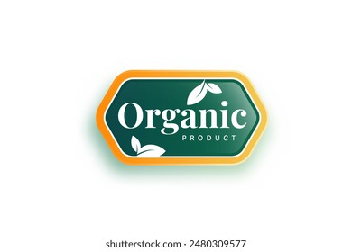 Organic food logo or label design isolated on white bcakground