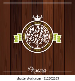 Organic food logo, label and vector element. Fresh and natural food. 