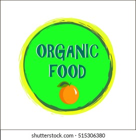 Organic food logo with orange fruit