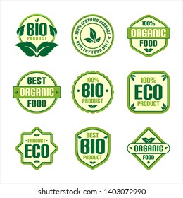 Organic Food Logo Set Collection